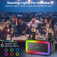 thumbnail image 2 of Portable Karaoke Machine with 2 Wireless Microphone for Adults Kids, Bluetooth Karaoke Speaker with RGB Lights Supports USB/TF/AUX Inputs,Birthdays Gift, 2 of 10
