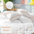 thumbnail image 2 of Colorful Stripes Bedding Duvet Cover Set Full Size 4 Pieces Pink Wood Texture White Soft Twill Plush Quilt Cover, Include 1 Duvet Cover 1 Flat Sheet And 2 Pillow, 2 of 7