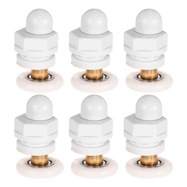 HINTRMENT 6 Pcs Rouleaux de Porte de Douche Coulissante de Remplacement Roues de Porte en Verre avec Réduction du Bruit et Installation Facile