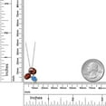 thumbnail image 4 of 925 Silver and 10K Yellow Gold Red Garnet and Fancy Blue Zirconia Pendant Necklace for Women (2.96 Cttw, Oval Checkerboard 8X6MM, 7X5MM and 6X4MM, Gemstone January Birthstone, with 18 inch Chain), 4 of 4