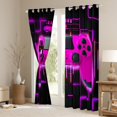 thumbnail image 3 of Feelyou 3D Fuchsia Gamepad Curtains Pack of 2 (42x84 Each), Fashion Neon Square Curtains Blackout, Teens Kids Boys Girls Bedroom Curtains, Living Room Curtains Decor, 3 of 6