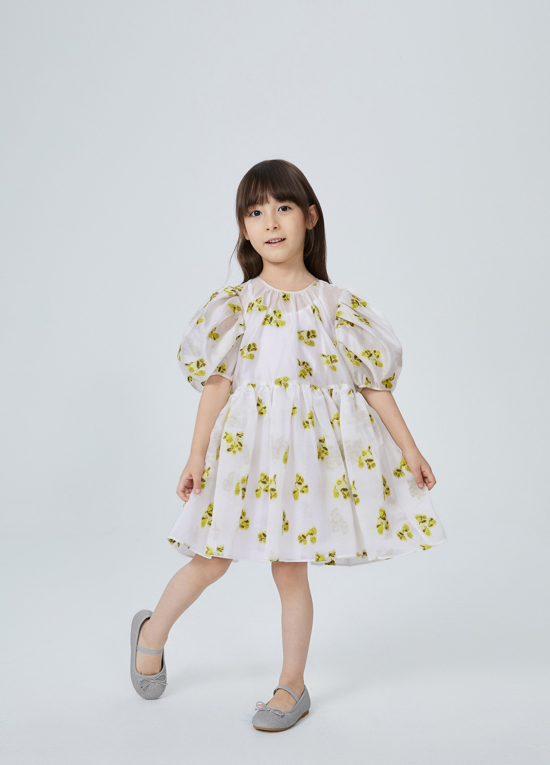 JNBY Girl's Floral Embroidered Overlay Dress - Walmart.com