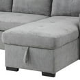 thumbnail image 6 of Benjara 88 Inch Reversible Sleeper Sectional Sofa with Storage Chaise, Light Gray-Color:Light Gray,Material:Linen, 6 of 6