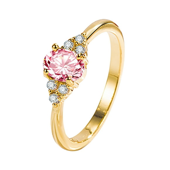 CILENON Engagement Rings Gold Plated Rings Love Ring Stackable Rings for Women Rings for Women And Men Gold Band Ring Woman Gold Engagement Rings for Women Thumb Rings for Women(Gold,9)