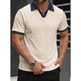 thumbnail image 2 of RICHCOIN Polo Shirts for Men V Neck Short Sleeve Golf Shirts Casual Textured Knit Old Money Tops, 2 of 7