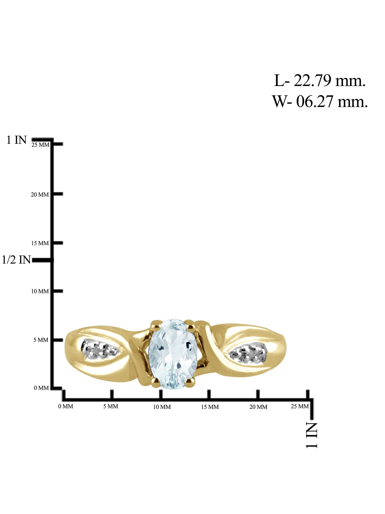 JewelersClub Aquamarine Ring Birthstone Jewelry – 0.45 Carat Aquamarine 14K Gold Plated Silver Ring Jewelry with White Diamond Accent – Gemstone Rings with Hypoallergenic 14K Gold Plated Silver Band