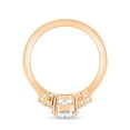 thumbnail image 6 of ESTE ORIGIN 1.15ctw Round Lab Grown Diamond Trinity Accent Ring 14K Rose Gold Ring for Women US 5.5, 6 of 8