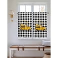 thumbnail image 2 of Yellow Truck 2 Panel Kitchen Curtains for Windows, Farmhouse Bee Daisy Black White Buffalo Plaid Bathroom Privacy Curtain, Home Décor Window Treatment for Bedroom/Living Room 55"x45", 2 of 6