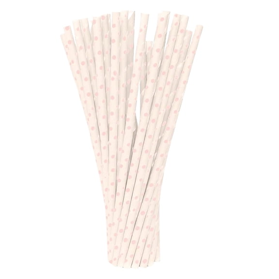 Straws Disposable, Disposable Straws, 7.75inLight Pink Paper, 100 Pc, Drink Straws Cocktail, Summer Party Decorations, Picnic Party Gathering, Outdoor Dining