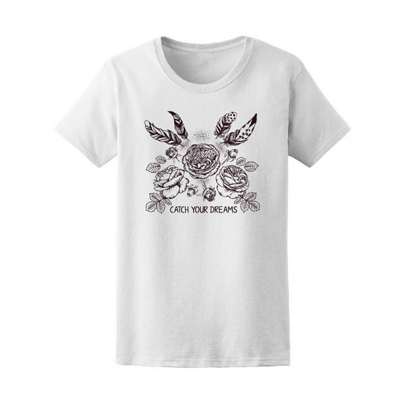 Boho Arrow And Feathers Hippie T-Shirt Women -Image by Shutterstock, Female Medium