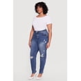 thumbnail image 2 of Women's Plus Size WAX Distressed Mom Jeans, 2 of 4