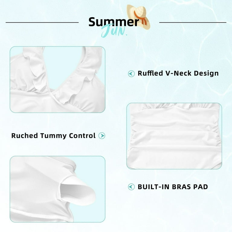 Rivelino Women's One Piece Swimsuits Cross Front V Neck Bathing Suit Tummy Control Swimwears 155a8f5b 25eb 4f9b 9764 D7a8d82ed8cd.eeeadc6389b56f60ed3d451d7062f0ea