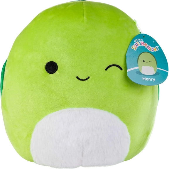 Squishmallows Original 10-Inch Henry The Turtle - Sea Squad - Official Jazwares Plush - Collectible Soft & Squishy Turtle Stuffed Animal Toy - Add to Your Squad - Gift for Kids, Girls & Boys