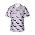 thumbnail image 2 of Picia Dachshund Dog Gentle Cotton Regular Fit Short Sleeve Casual Hawaiian Shirt for Men-Large, 2 of 9