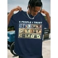 thumbnail image 6 of T-shirtMen'S '6 People I Trust' Pattern Pure Cotton T-Shirt- Vintae Style, Loose Fit Round Neck Short Sleeve T-Shirt with Coin Print, Perfect for Casual Outdoor Wear and Daily Wear, 6 of 9