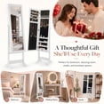 thumbnail image 6 of LIVIZA Mirrored Standing Jewelry Armoire Cabinet with Hooks & Storage Shelves, Full-Length Mirror Jewelry Organizer,White, 6 of 8