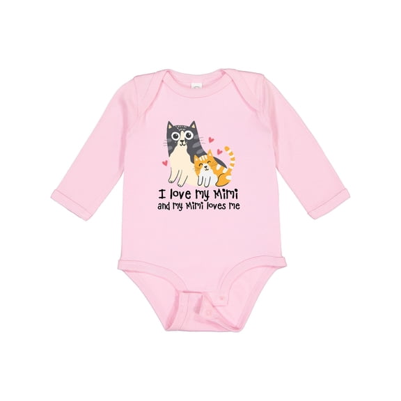 Inktastic I Love My Mimi Loves Me Cat Boys or Girls Long Sleeve Baby Bodysuit