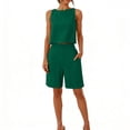 thumbnail image 2 of Guluxicc 2 Piece Sets for Women V Neck Loose Tank Top with Bermuda Shorts Solid Color Lightweight Summer Linen Outfit Sets, 2 of 6