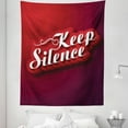thumbnail image 1 of Saying Tapestry, Keep Silence Typographic Phrase Hand Writing Inscription Print, Fabric Wall Hanging Decor for Bedroom Living Room Dorm, 5 Sizes, Red Maroon and White, by Ambesonne, 1 of 1