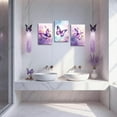 thumbnail image 3 of Hieng 3 Pieces Butterfly Wall Art Purple Butterfly Pictures Rustic Floral Canvas Prints Abstract Nature Insect Paintings for Girls Room Home Decor Unframed, 3 of 6