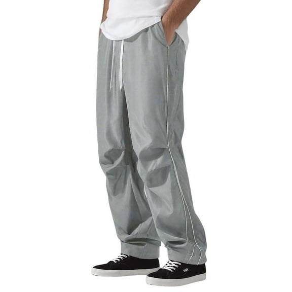 Men's Casual Pants Spring Summer Fashion Retro Loose Straight Comfortable Breathable Lightweight Outdoor Sports Travel Men's Pants Flex Fit Elastic Waist Summer Casual