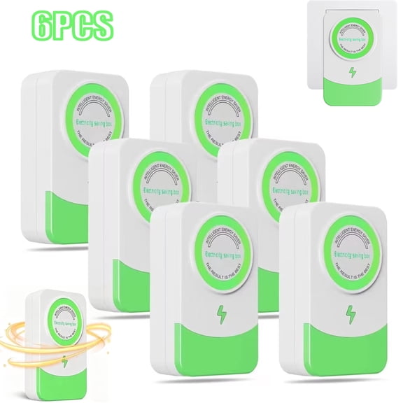 Hinzonek 6 Pack Power Saver, Household Electricity Saving Box, Power Saving Device Energy Saving for Home, Office, Commercial Use, 30KW, US Plug