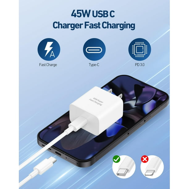 Cargador Xiaomi 45w Cargador Rápido USB C 45W GAN Con Cable De 1M Tipo C, Compatible Con Goo-gle Pixel 9/9 Pro XL/Fold, I-Phone 16/15 Pro MAX, Sam-Sung Galaxy S25/S24, Mac- Book Y
