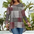 thumbnail image 5 of Abcomgle Womens Plus Size Tops Dressy Summer Long Sleeve Tunics Shirts Striped Colorblock Graphic T-Shirt Crew Neck Shirts Curved Hem Casual Womens Clothing,2XL, 5 of 5