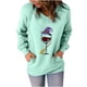 thumbnail image 1 of Sudadera clásica de manga larga con cuello en V y estampado de Halloween para mujer Pompotops FGAJ15765, 1 of 6