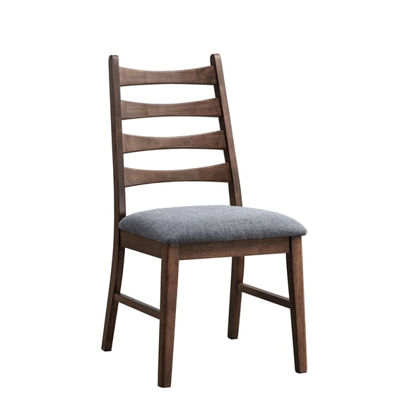 2 Dark Gray Linen & Walnut Side Chair . Solid Wood With Soft Padded Seat. Foam Density D24. 220lbs Weight Capacity. 19" Seat Width. 17" Depth. 20" Height. 22.15in Product 19.96in 37.75in No Storage