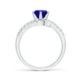 thumbnail image 2 of ANGARA Natural Prong-Set 1.45 ct Tanzanite Bypass Ring with Diamond Accents in 14K White Gold for Women (Size-7mm) | December Birthstone, Anniversary, Jewelry Gift for Women | Natural Tanzanite Ring, 2 of 8