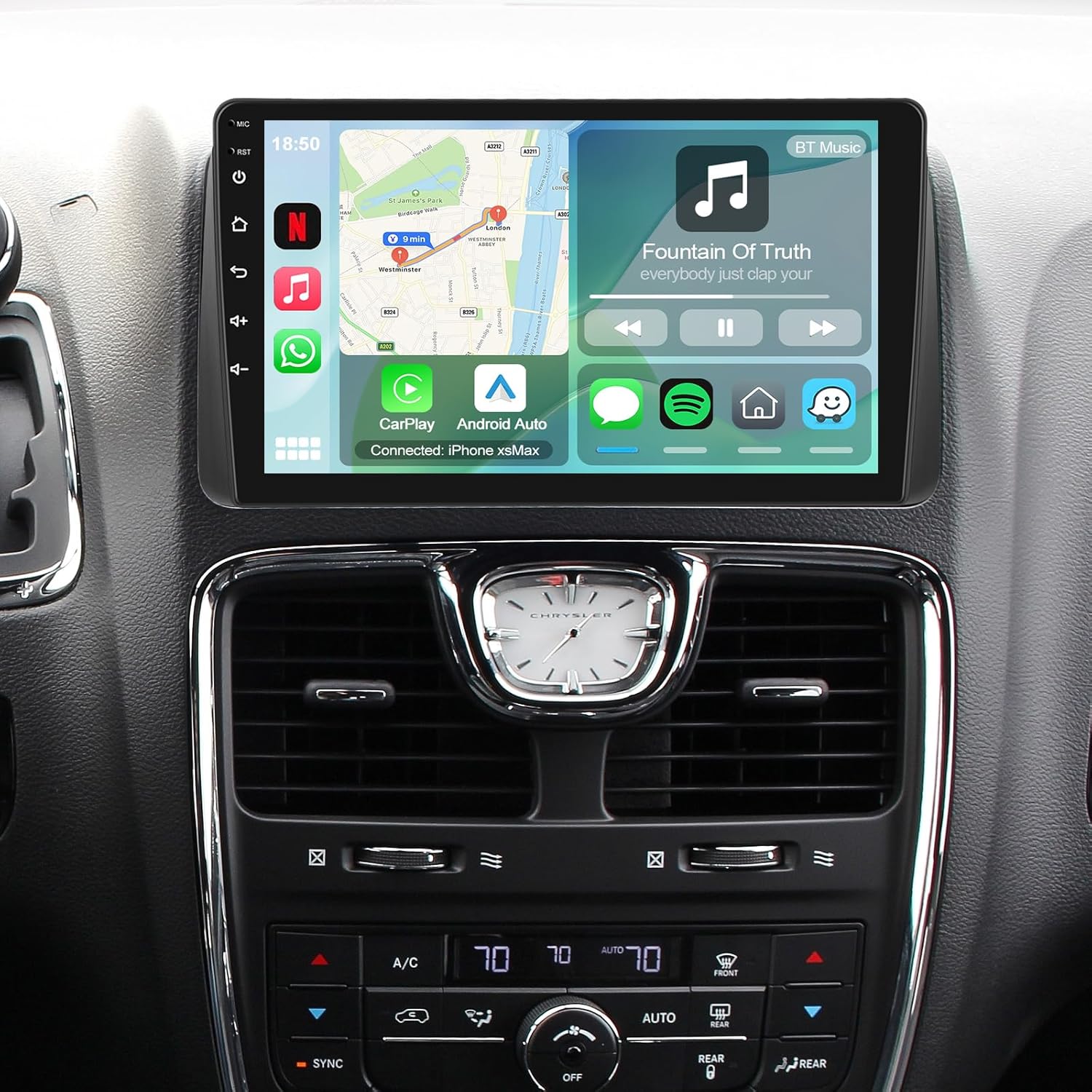 9 Inch Touch Screen Car Radio For Dodge Grand Caravan 2011-2020 - Wireless CarPlay & Android Auto, Bluetooth, GPS, Backup Camera