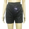 thumbnail image 2 of ANINEO Sequins Shorts High Waist Sparkly Straight Leg Shorts Glitter Hot Pants Clubwear Night Out Party Shorts, 2 of 5
