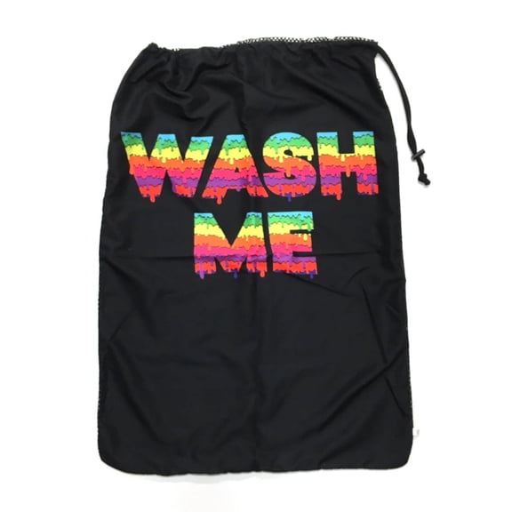 Gilbin Matching Mesh Laundry Or Sock Bag with Drawstring for Sleep Away Camp (Laundry Bag Wash Me)