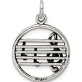 thumbnail image 3 of Sterling Silver Antiqued Music Staff Charm Casted Open back Opulent Delicate Glistening A classic choice for celebrating love and achievement, 3 of 4