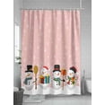 thumbnail image 5 of Christmas Cute Snowman Shower Curtain Set ，Waterproof Fabric Shower Curtains Snowflakes Winter Pink Texture Shower Curtains for Bathroom,Bathroom Decor 36"x78", 5 of 6