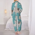thumbnail image 5 of Ocsxa Women 2 Piece Floral Pajamas Lounge Set Teal Mama Llama Loungewear, 5 of 9