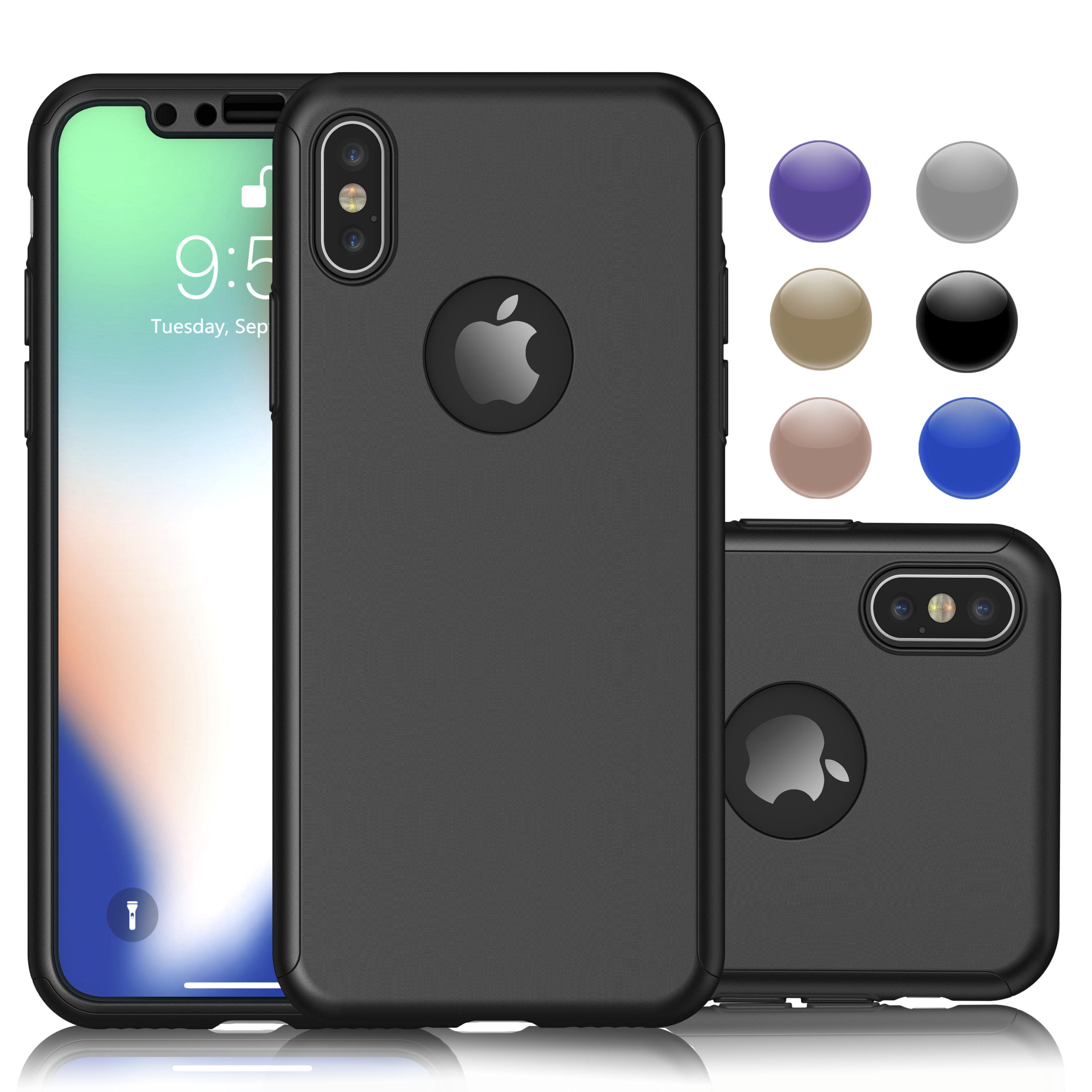 iPhone X XS Case, iPhone X Case Screen Protector , Njjex 360 Degree