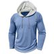 thumbnail image 4 of Blusa de manga larga con capucha para hombre, informal, a la moda, de color sólido, transpirable, de manga larga, con cuello redondo, blusa de poliéster para hombre, 4 of 5