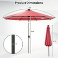 thumbnail image 3 of Costway 10 FT Solar Patio Umbrella with 96 LED Lights 35° Adjustable Tilt Vented Top Red, 3 of 10