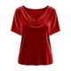 thumbnail image 4 of Camisas de Color Sólido para las Mujeres Plisados Estirables Puños V-Cuello Suéter de Moda, Camisas de Manga Larga de las Mujeres para el Hogar Y el Uso Diario, 4 of 5