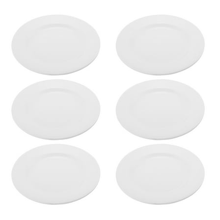 Homoyoyo 6Pcs White Round Serving Plates Lightweight Salad Dish for Outdoor Dining