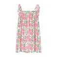 thumbnail image 5 of Taqqpue Women's Square Neck A-Line Sleeveless Mini Dress Summer Floral Print Tie Shoulder Cami Dress Flare Hem Boho Mini Dress Club Party Little Short Sundress, 5 of 8