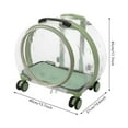 thumbnail image 3 of Rolling Cat Carrier with Wheels, Collapsible Telescopic Handle & Shoulder Strap, Travel for Large Cats Up To 20 Lbs, Durable PC Material with Front Open Window, 3 of 9