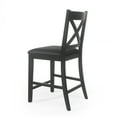 thumbnail image 4 of Noble House Wurtz Wood Upholstered 24.4" Counter Stools, Set of 2, Black, 4 of 9