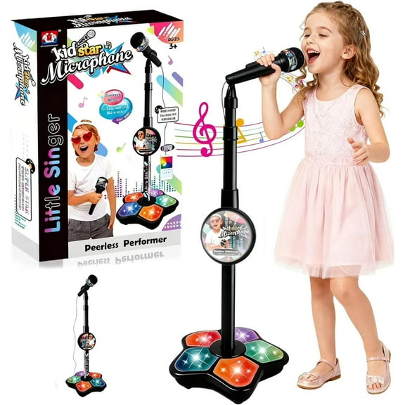 2026 New Karaoke Microphone Toy, The All-in-One Microphone Toy That Makes Every Day a Concert, with Adjustable Stand and LED Lights, Birthday Gifts for Little Singers