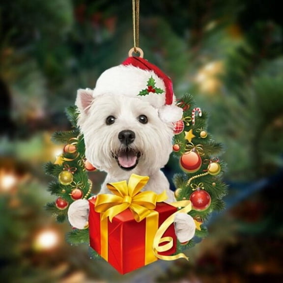 Acrylic 2D FLAT West Highland White Terrier-Dogs give gifts Hanging Ornament, Christmas Ornament, Dog Ornament, Xmas Dog Ornaments
