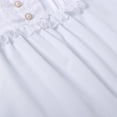 thumbnail image 6 of Ichuanyi Womens Summer Lace Tops Short Puff Sleeve Casual Blouses Eyelet Crew Neck Button Down Shirts, 6 of 8