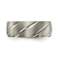 thumbnail image 4 of Grey Titanium Ring Band Wedding Standard Satin Swirl Design 8mm, 4 of 7