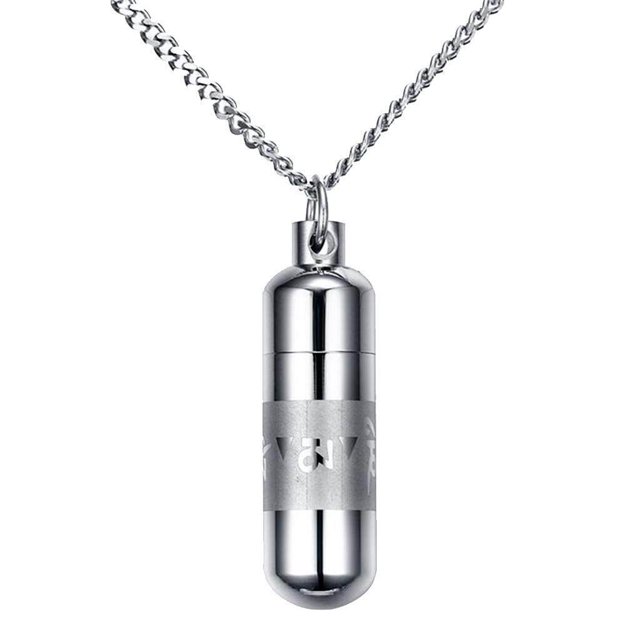tredstone Pendentif Souvenir Mantra Bouddhiste en Acier Inoxydable Collier Ure Commémorative 13mm